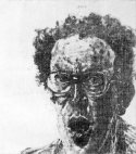 "Autoportrait  la bouche ouverte" de Avigdor Arikha